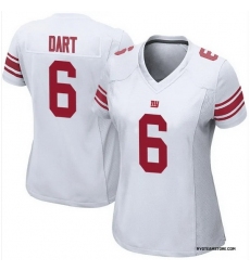 Women New York Giants #6 Jaxson Dart White 2025 Draft F U S E Vapor Untouchable Limited Stitched Jersey