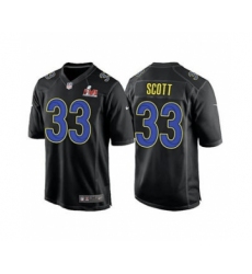 Men's Los Angeles Rams #33 Nick Scott Black 2022 Super Bowl LVI Game Stitched Jersey