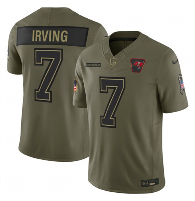 Men's Tampa Bay Buccaneers #7 Bucky Irving Olive 2025 Salute to Service Limited Football Stitched Jersey