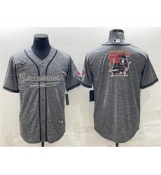 Men's Tampa Bay Buccaneers Gray Team Big Logo With Patch Cool Base Stitched Baseball Jersey