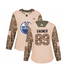 Women's Edmonton Oilers #89 Sam Gagner Authentic Camo Veterans Day Practice Hockey Jersey