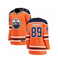 Women's Edmonton Oilers #89 Sam Gagner Authentic Orange Home Fanatics Branded Breakaway Hockey Jersey