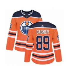 Women's Edmonton Oilers #89 Sam Gagner Authentic Orange Home Hockey Jersey