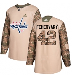 Men's Adidas Washington Capitals #42 Martin Fehervary Authentic Camo Veterans Day Practice NHL Jersey
