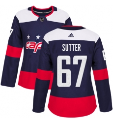 Women's Adidas Washington Capitals #67 Riley Sutter Authentic Navy Blue 2018 Stadium Series NHL Jersey