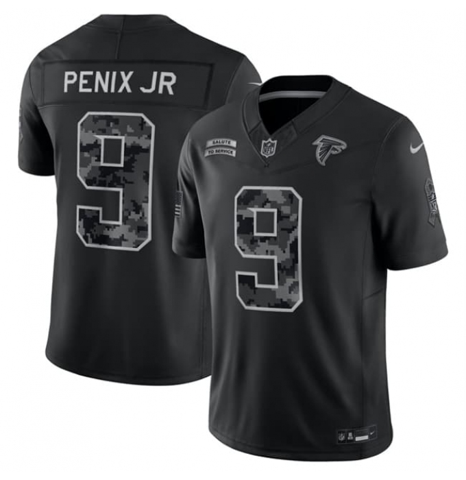 Men's Atlanta Falcons #9 Michael Penix Jr. Black F.U.S.E. 2026 Salute to Service Limited Football Stitched Jersey