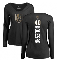NHL Women's Adidas Vegas Golden Knights #40 Ryan Carpenter Black Backer Slim Fit Long Sleeve T-Shirt