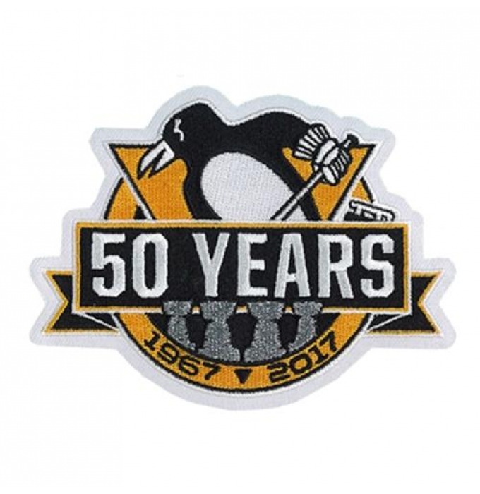 Stitched 2017 Official Pittsburgh Penguins 50th Anniversary Jersey Patch