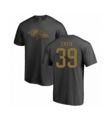 Football Baltimore Ravens #39 Tyler Ervin Ash One Color T-Shirt