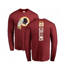 Football Washington Redskins #20 Landon Collins Maroon Backer Long Sleeve T-Shirt