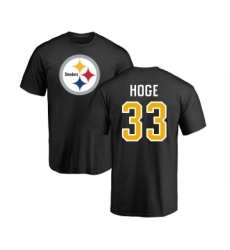 Football Pittsburgh Steelers #33 Merril Hoge Black Name & Number Logo T-Shirt