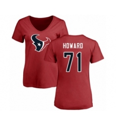 Football Women's Houston Texans #71 Tytus Howard Red Name & Number Logo T-Shirt