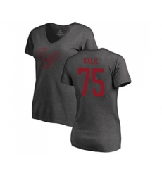 Football Women's Houston Texans #75 Matt Kalil Ash One Color T-Shirt