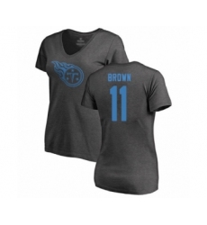Football Women's Tennessee Titans #11 A.J. Brown Ash One Color T-Shirt
