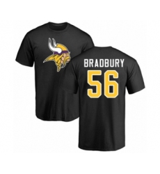 Football Minnesota Vikings #56 Garrett Bradbury Black Name & Number Logo T-Shirt