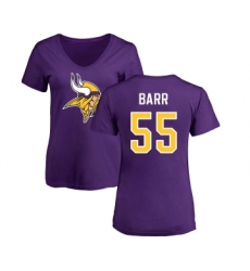 Football Women's Minnesota Vikings #55 Anthony Barr Purple Name & Number Logo Slim Fit T-Shirt