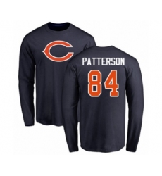 Football Chicago Bears #84 Cordarrelle Patterson Navy Blue Name & Number Logo Long Sleeve T-Shirt