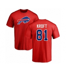 Football Buffalo Bills #81 Tyler Kroft Red Name & Number Logo T-Shirt