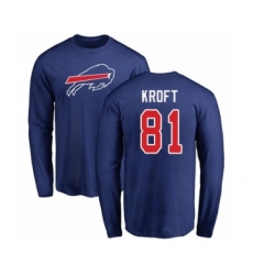 Football Buffalo Bills #81 Tyler Kroft Royal Blue Name & Number Logo Long Sleeve T-Shirt