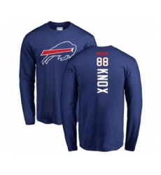 Football Buffalo Bills #88 Dawson Knox Royal Blue Backer Long Sleeve T-Shirt