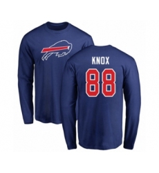 Football Buffalo Bills #88 Dawson Knox Royal Blue Name & Number Logo Long Sleeve T-Shirt