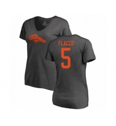 Football Women's Denver Broncos #5 Joe Flacco Ash One Color T-Shirt