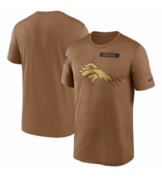 Men's Denver Broncos 2023 Brown Salute To Service Legend Performance T Shirt