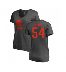Football Women's Cleveland Browns #54 Olivier Vernon Ash One Color T-Shirt