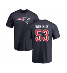 Football New England Patriots #53 Kyle Van Noy Navy Blue Name & Number Logo T-Shirt