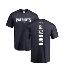 Football New England Patriots #61 Marcus Cannon Navy Blue Backer T-Shirt