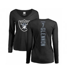 Football Women's Oakland Raiders #7 Mike Glennon Black Backer Long Sleeve T-Shirt