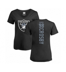Football Women's Oakland Raiders #98 Maxx Crosby Black Backer T-Shirt