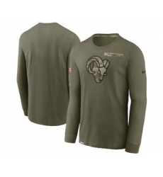 Men's Los Angeles Rams Football Olive 2021 Salute To Service Performance Long Sleeve T-Shirt