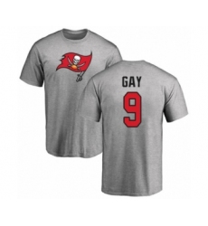 Football Tampa Bay Buccaneers #9 Matt Gay Ash Name & Number Logo T-Shirt