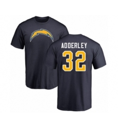Football Los Angeles Chargers #32 Nasir Adderley Navy Blue Name & Number Logo T-Shirt