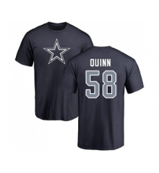 Football Dallas Cowboys #58 Robert Quinn Navy Blue Name & Number Logo T-Shirt