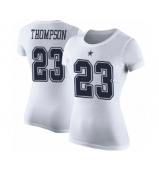 Football Women's Dallas Cowboys #23 Darian Thompson White Rush Pride Name & Number T-Shirt