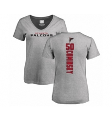 Football Women's Atlanta Falcons #50 John Cominsky Ash Backer T-Shirt