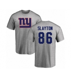 Football New York Giants #86 Darius Slayton Ash Name & Number Logo T-Shirt