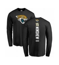 Football Jacksonville Jaguars #15 Gardner Minshew II Black Backer Long Sleeve T-Shirt