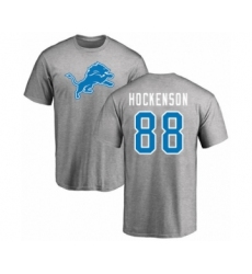Football Detroit Lions #88 T.J. Hockenson Ash Name & Number Logo T-Shirt