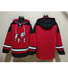Men's Georgia Bulldogs Blank Red Ageless Must-Have Lace-Up Pullover Hoodie