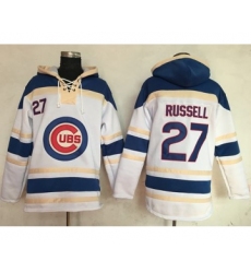 Cubs #27 Addison Russell White Sawyer Hooded Sweatshirt MLB Hoodie