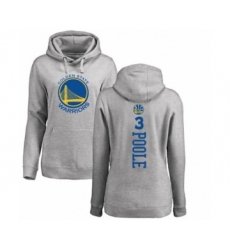 Basketball Women's Golden State Warriors #3 Jordan Poole Ash Backer Pullover Hoodie