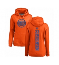 Basketball Women's New York Knicks #23 Mitchell Robinson Orange One Color Backer Pullover Hoodie