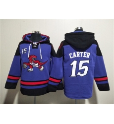 Men's Toronto Raptors #15 Vince Carter Purple Lace-Up Pullover Hoodie