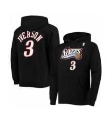 Men's Philadelphia 76ers #3 Allen Iverson 2021 Black Pullover Basketball Hoodie