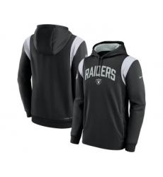 Mens Las Vegas Raiders Black Sideline Stack Performance Pullover Hoodie