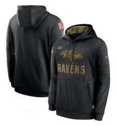 Men's NFL Baltimore Ravens 2020 Salute To Service Black Pullover Hoodie