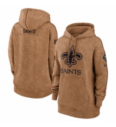 Women's New Orleans Saints Nike Brown 2023 Salute to Service Pullover Hoodie